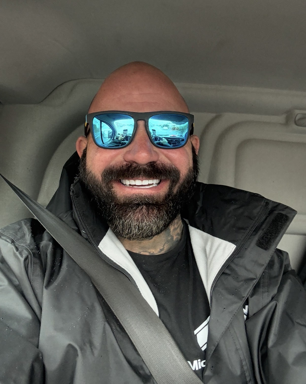 Mick O'Byrne inspecting a finished roofline