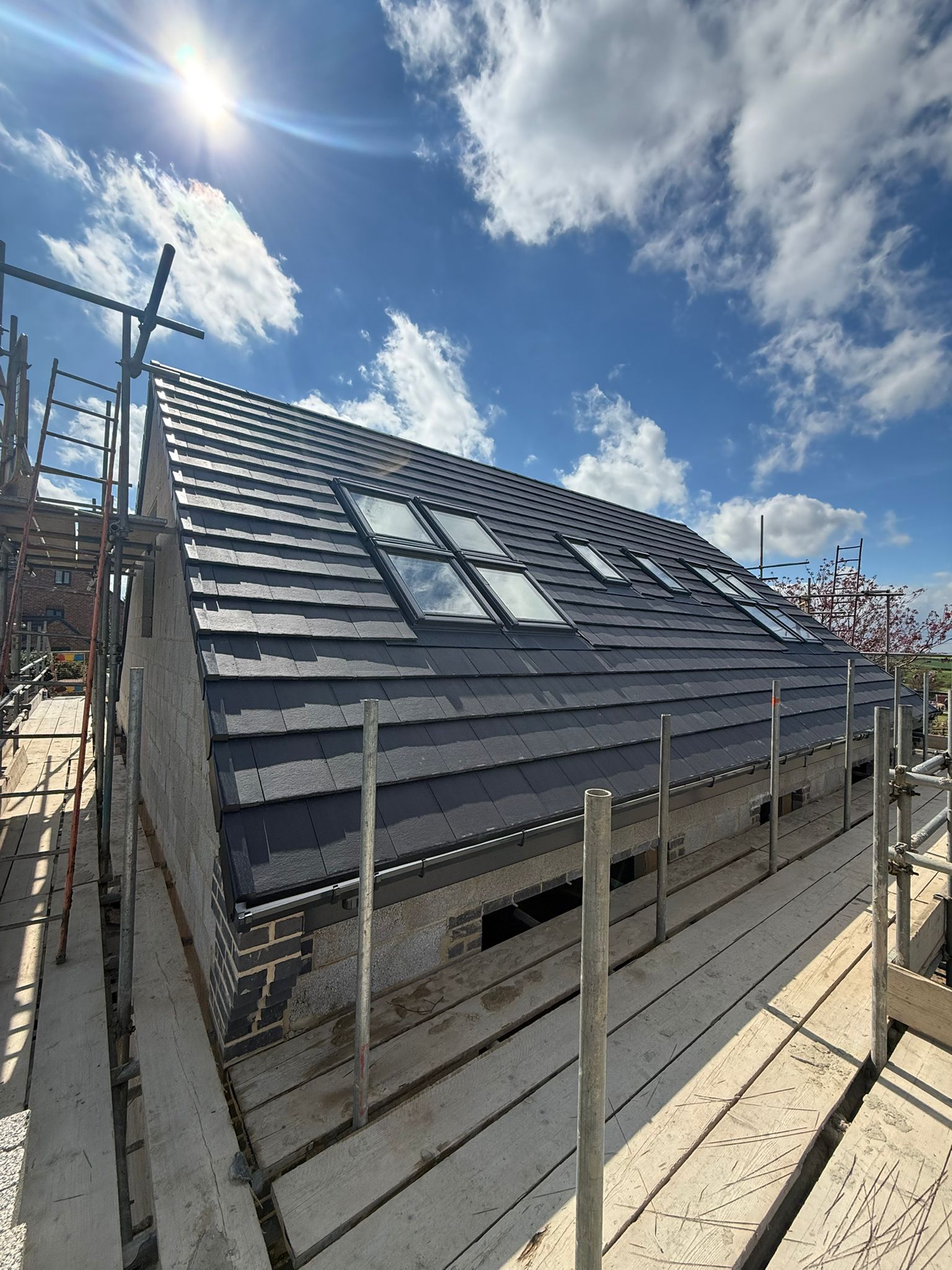 Quad Velux roof windows on the new build in Seamer
