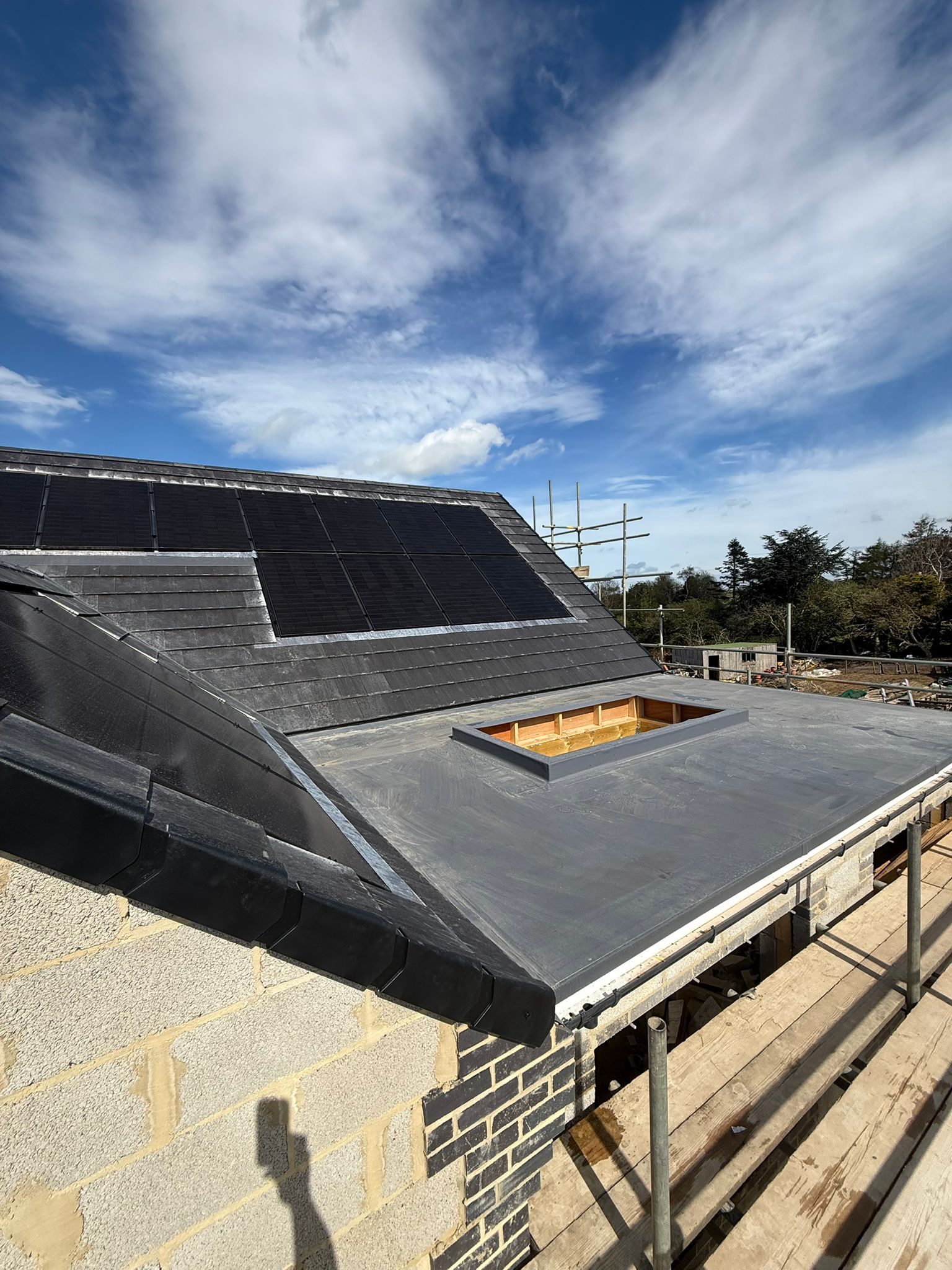 New build roof tiling progress in Seamer