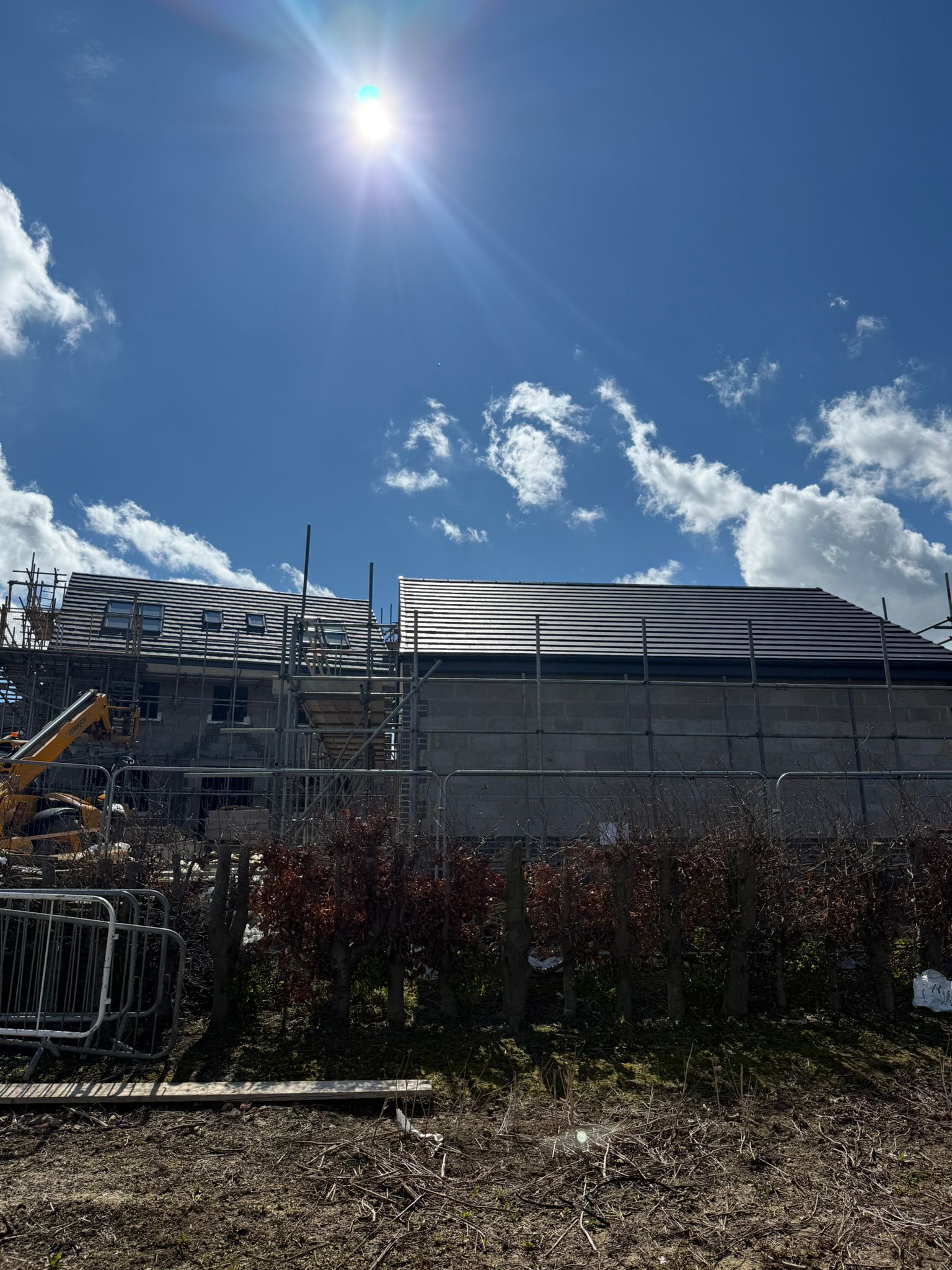New build house and garage roofs in Seamer