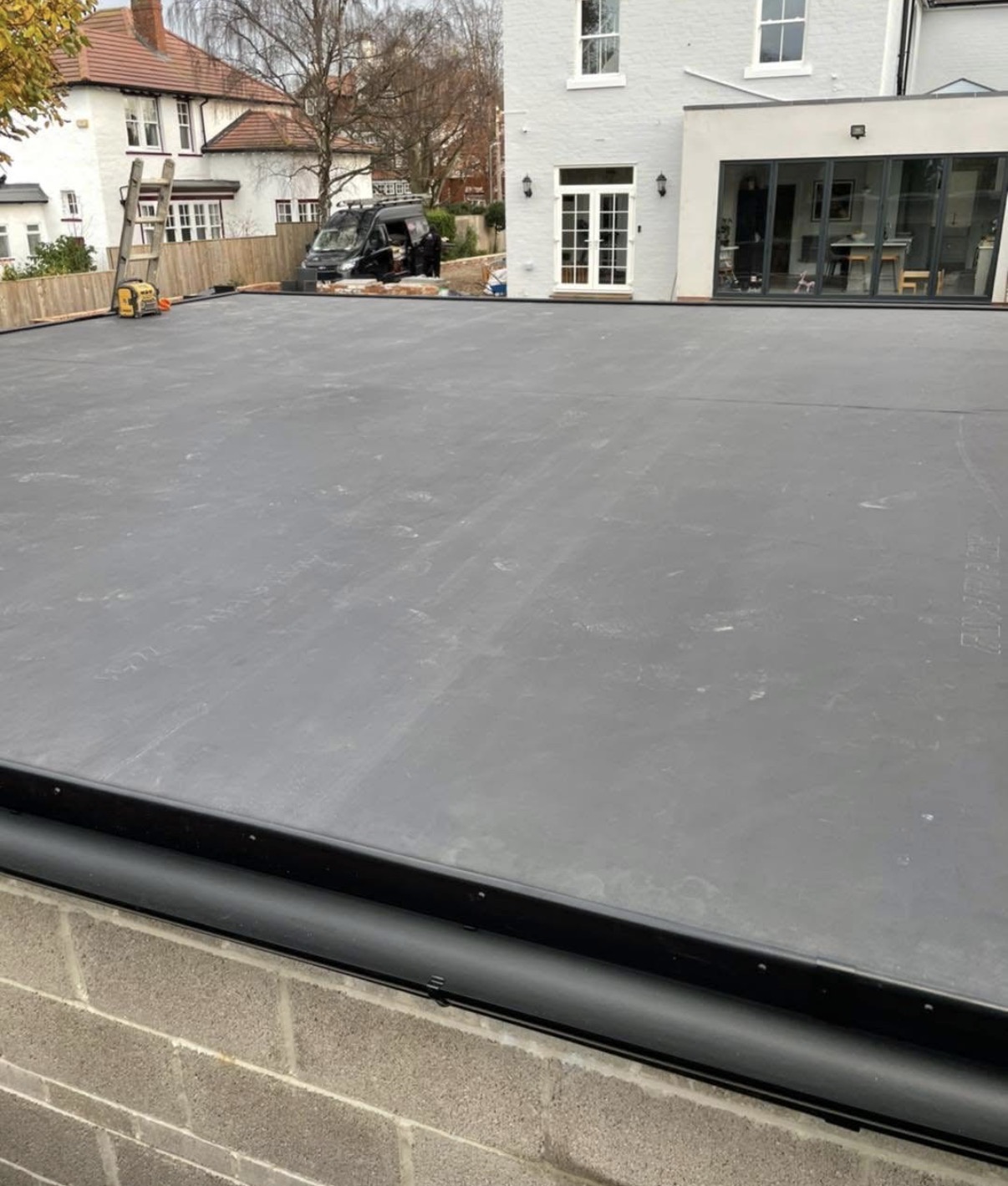 Flat roof drainage and falls detailing